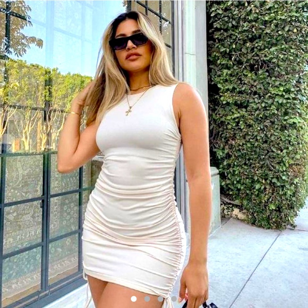 Steve Madden BB Dakota ruched side tie mini dress